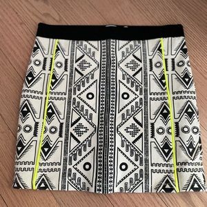 Aztec pattern mini skirt from Zara